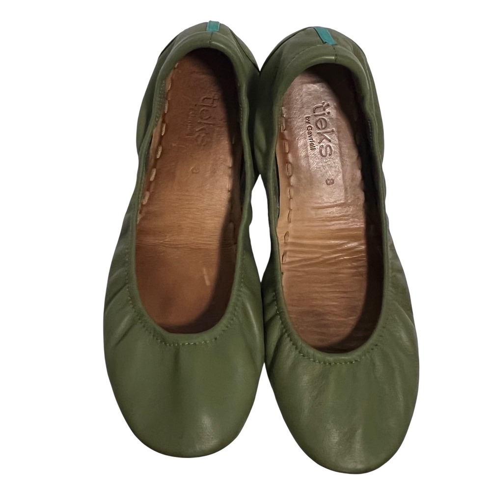 Tieks by Gavrieli Ballet Flats Womens 8 Olive Green Leather Foldable Round Toe - Picture 11 of 14